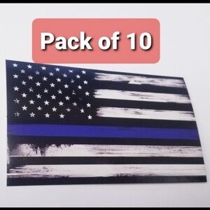 10PCS Thin Blue Line Fallen Police Stickers